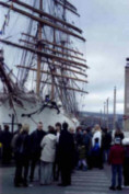 Besucher vor der Sedov